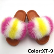 Real Fox Fur Slides Raccoon Fur Slippers Summer