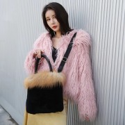 Full-pelt Mink Fur Rex Rabbit Fur Shoulder Bag