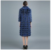 Real Silver Fox Fur Long Coat