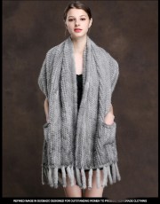 Real Mink Fur Handmade Knitted Shawl