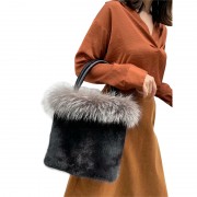 Full-pelt Mink Fur Rex Rabbit Fur Shoulder Bag