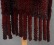 Real Mink Fur Handmade Knitted Shawl