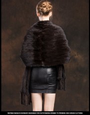 Real Mink Fur Handmade Knitted Shawl