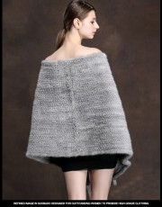 Real Mink Fur Handmade Knitted Shawl