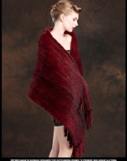 Real Mink Fur Handmade Knitted Shawl