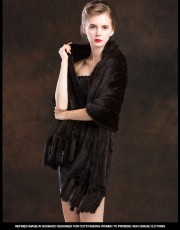 Real Mink Fur Handmade Knitted Shawl