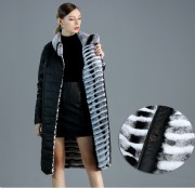 High Quality Rex Rabbit Fur Coat with Two Side to Wear