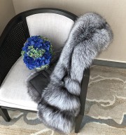 Full Fox Fur Scarf Genuine Fox Fur Shawl with Pocket