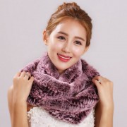 Women Circle Rex Rabbit Fur Scarf