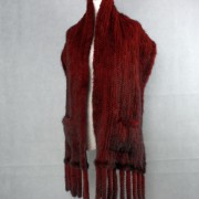 Knitted Mink Fur Shawl with pocket and fringes