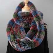 Women Circle Rex Rabbit Fur Scarf