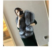 Full Fox Fur Scarf Genuine Fox Fur Shawl with Pocket