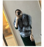 Full Fox Fur Scarf Genuine Fox Fur Shawl with Pocket