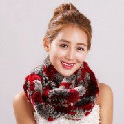 Women Circle Rex Rabbit Fur Scarf