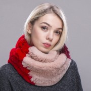 Women Circle Rex Rabbit Fur Scarf