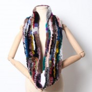 Women Circle Rex Rabbit Fur Scarf