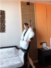 Full Fox Fur Scarf Genuine Fox Fur Shawl with Pocket