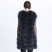 Women Real Long Fox Fur Vest