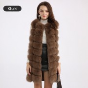 Women Real Long Fox Fur Vest