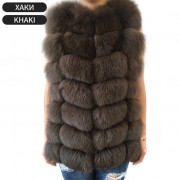 Women Real Plus Size Fox Fur Vest