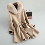 Women Real Wool Fur Coat