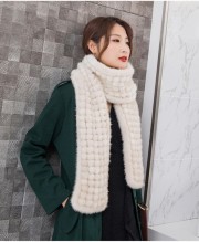 Real Knitted Mink Fur Scarf