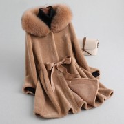 Women Real Wool Fur Coat