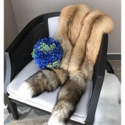 Whole Fox Skin Shawl with Tails