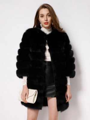 Women Winter Natural Fox Fur Coat