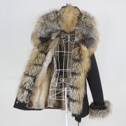 Real Rabbit fur Waterprool Parka Fox Fur Raccoon Fur