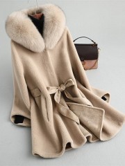 Women Real Wool Fur Coat