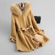 Women Real Wool Fur Coat