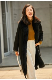 Women Wool Blends Coat Rex Rabbit Fur Liner Fox Fur Collar