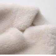 Cream Color Oversize Wool fur coat