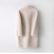 Cream Color Oversize Wool fur coat