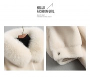 100% Wool with Real Fox Collar Coat Jacket Overcoats Jackets