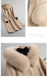 Women Real Wool Fur Coat