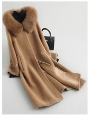 Women Real Wool Fur Coat