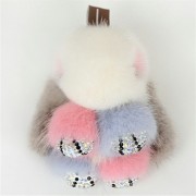 Rabbit Keychain Fluffy Bunny Keychain Mink Fur Keyring