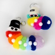 Caterpillar Keychain Fluffy Keyring