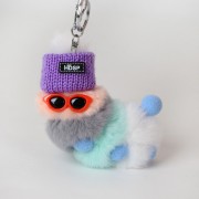 Caterpillar Keychain Fluffy Keyring