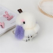 Rabbit Keychain Fluffy Bunny Keychain Mink Fur Keyring