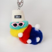 Caterpillar Keychain Fluffy Keyring