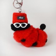 Caterpillar Keychain Fluffy Keyring