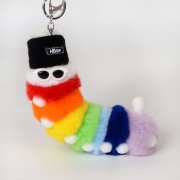 Caterpillar Keychain Fluffy Keyring