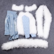 Natural wool lined with Wool Fur Collar Parka