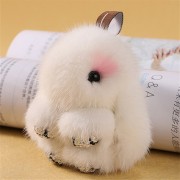 Rabbit Keychain Fluffy Bunny Keychain Mink Fur Keyring