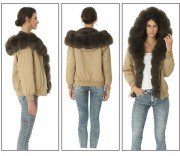 Women Real Fox Fur Parka Anorak Jacket