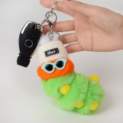 Caterpillar Keychain Fluffy Keyring