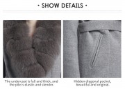 Women New Style Cashmere Wool Winter Coat with Fur Collar